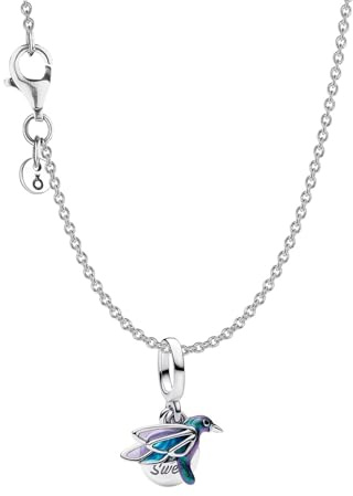 PANDORA Parure di gioielli con collana in argento a forma di colibrì da donna, collana senza tempo per donna, elegante idea regalo e accessorio raffinato 28189