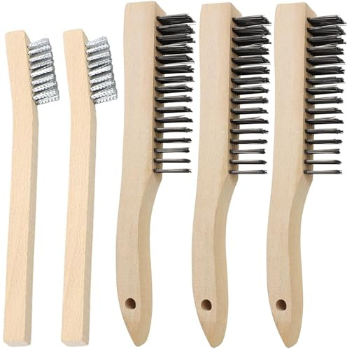 5 Stück Drahtbürsten Set, Stahlbürste Grill, Drahtbürste Grill Wire Brush Bürsten zum Reinigen und Entfernen von Schmutz, Gute für Holz und Grillroste