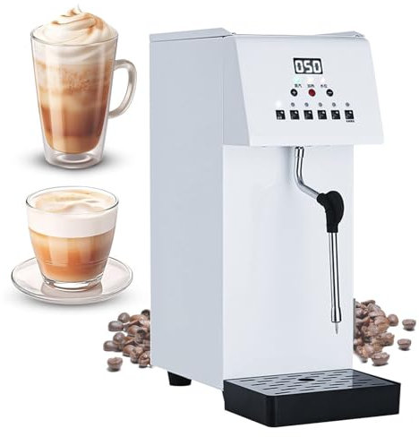 Milk Frother Electric, 2500W Automatic Coffee Foam Maker, 6L Stainless Steel Tank, Single Milk Steamer, LED Display Steam Boiling Hot Water Dispenser, 360° Steam Spray