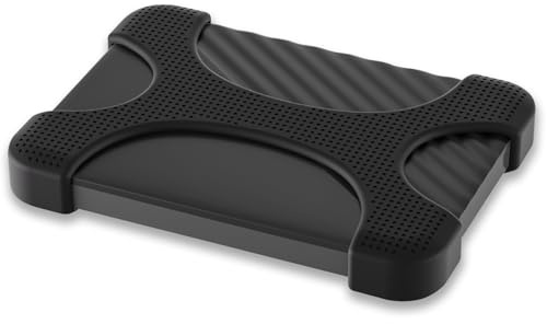 Lacdo Silicone Fundas para Discos Duros Externos para Seagate Portable/Game Drive, WD Elements/My Passport, Toshiba Canvio Basics/Flex Disco Duro Externo Portátil 1TB 2TB HDD Protector, Negro