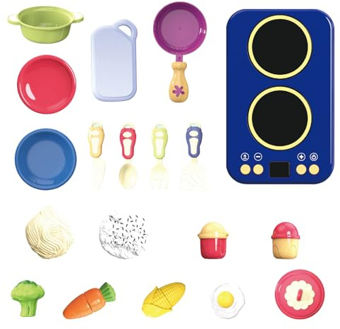 Spiellebensmittel Sets Für Kinderküche - Multifunktionale Realistische Rollenspiel-Spielzeuge,Interaktives Lernspielzeug Mit Cartoon-Design Für Kindergartenkinder
