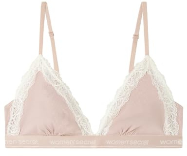 Women'secret Sujetador Triangular Natural Algodón Bra Mujer