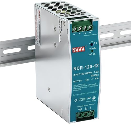 NDR-120-12 - Fuente de alimentación para carriles DIN (120 W, 12 V, 10 A)