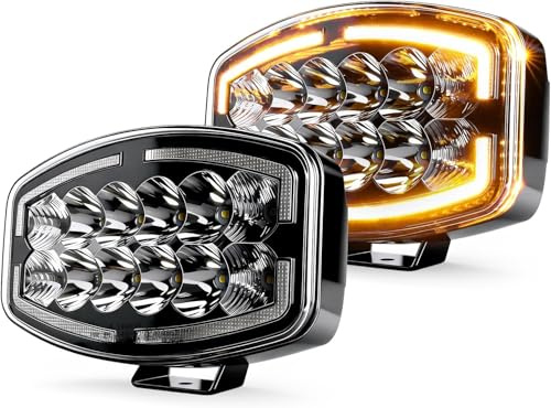CO LIGHT 2x 10 Zoll Led Fernscheinwerfer 12/24V,150W LKW LED Arbeitsscheinwerfer 12V ECE DRL Mit Starteffekt Schnellblinkfunktion Füchwere LKWs, Traktor, Lastwagen, GeläNdewagen, Traktoren