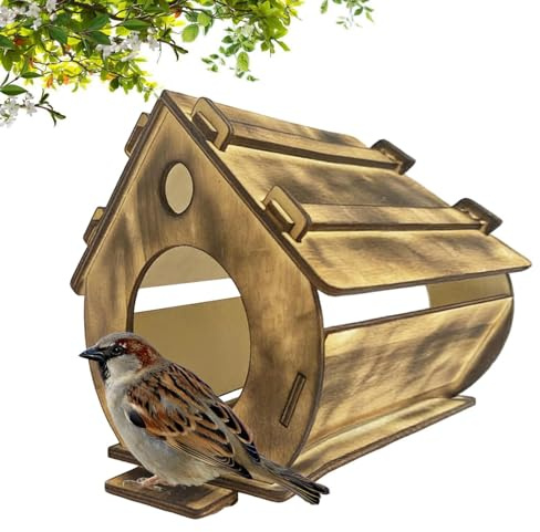 Maison d'oiseaux Extérieure pour Jardin, Maison en Bois À Accrocher pour Les Moineaux, à Oiseaux pour Moineaux, Installation Terrasse Balcon Arbre Observation Ornithologique