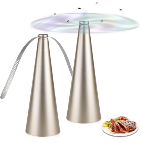 mizikuu Ventilador Repelente de Moscas, 2 Piezas Protectores de Moscas Antimoscas Ventiladores Antimoscas para Mesa eléctrico portátil USB Ahuyentador de Moscas para Cocina, Restaurantes, Jardines
