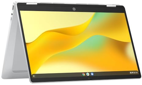 HP Chromebook x360 14b-cd0000slx, Convertibile, Intel Processor N100, 4 GB RAM, 128 GB, Grafica integrata, Display 14 Touch 250 nits, Notebook, ChromeOS, Laptop, Portatile, Argento