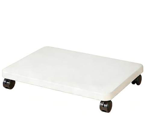 GCXNSKDQN Mueble Impresora,Fácil Montaje Carro de Impresora con Ruedas Bloqueables,Móvil Estantería para Impresora,para Impresora,Trituradora de Papel(White,19.6 * 17.7in)