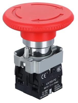 1pc Interruttore di pulsante di accensione di arresto di emergenza 220V - 10A Interruttore di blocco a chiave for quadro elettrico, 22MM(XB2-BS645)