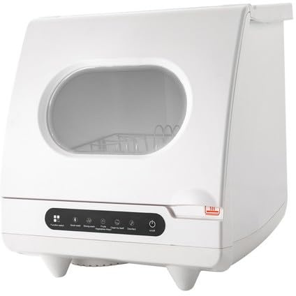 Mini SpüLmaschine GeschirrspüLer TischgeschirrspüLer Freistehen 5Modi Mini-GeschirrspüLer Arbeitsplatten-GeschirrspüLer Tragbarer-TischspüLmaschine Warmlufttrocknung Weiß 800W 5L