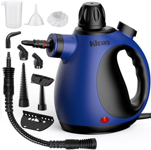 KLONA Handdampfreiniger, Dampfreiniger für Zuhause, Mehrzweck-Dampfreiniger mit 10 Zubehörteilen für Teppiche, Vorhänge, Sofas, Küche, Badezimmer und mehr