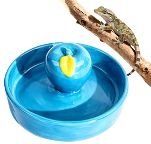 Generisch Reptilien-Futterschale Kippsicherer Keramik-Futterbecken-Napf | Reptilien- für Leopard, Echsen, Chamäleons, Einsiedlerkrebse, Schlangen, Frösche, Schnecken, Spinnen, Terrarium,