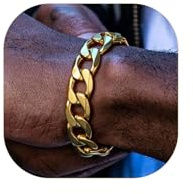 ChainsPro Gold Cuban Link Chain Bracelet for Men Jewellery Stainless Steel Wristband Mens Bracelets Mens Wrist Bracelets