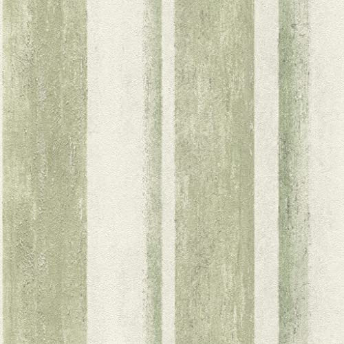 Rasch Tapeten Vliestapete (Grafisch) Grün weiße 10,05 m x 0,53 m Linares 617771