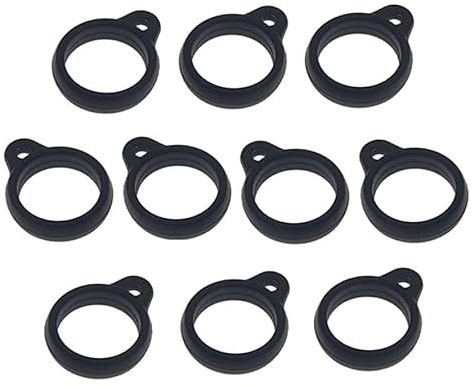 10 x Vape Lanyard Rings - Silicone Bands in Black - 13mm to Attach Vape Pen to Necklace