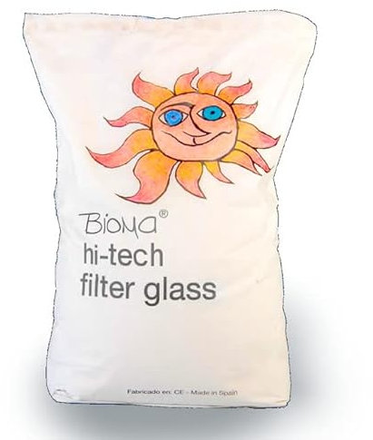 Suinga - Vidrio técnico reciclado desarrollado especialmente para sistemas de filtración en piscinas. Una única granulometría para todo el lecho filtrante. No se compacta con la cal. Vidrio filtrante.