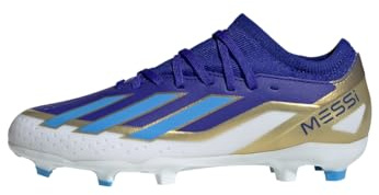 adidas Unisex Kinder X Crazyfast Messi League Firm Ground Boots, Lucid Blue / Blue Burst / Cloud White, 32 EU
