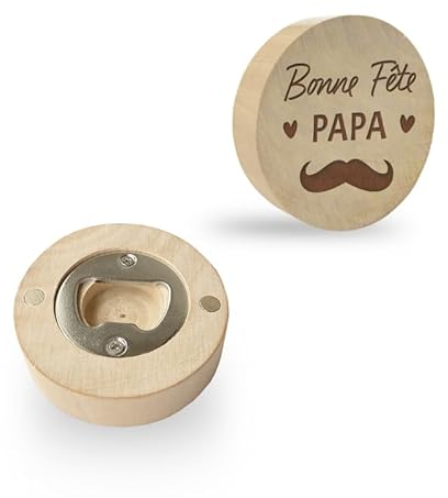 Abrebotellas imán personalizable Mabouteille® (paquete de 20) – Paquete de decapadoras personalizables con imán de madera [Abrebotellas personalizable]