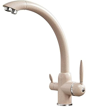 Rubinetto Miscelatore Tre Vie da Cucina Ottone 3 in 1 Girevole Miscelatore Cucina 3 Vie per Depuratore-avena