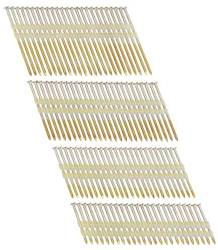 HW HAMWOO Framing Nails,21°Round Head Nail Pack,500-Pack (2- 125Pcs,2-1/2- 125Pcs,3- 125Pcs, 3-1/2- 125Pcs),Galvanized Nail, Ring Shank