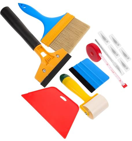 jojofuny Kit Completo Per La Levigatura Delle Pareti 12 Utensili Multiuso Per Carta Da Parati Tergivetro Utensili Per Incollaggio in Blocco Per Lapplicazione Di Pellicole Per Finestre