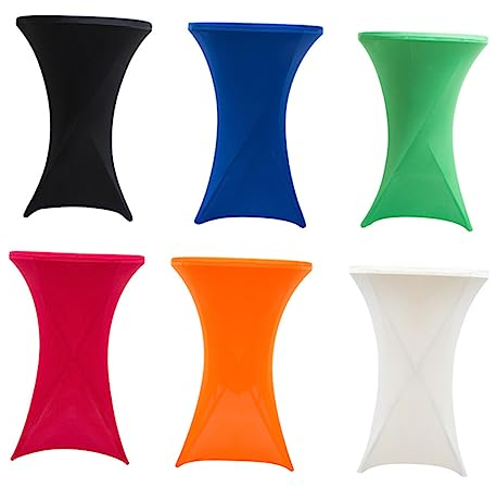 PRETYZOOM Tischdecke Rund aus Spandex Stretch für Cocktailtische Outdoor-veranstaltungen Messen Tischbezug Blickdicht