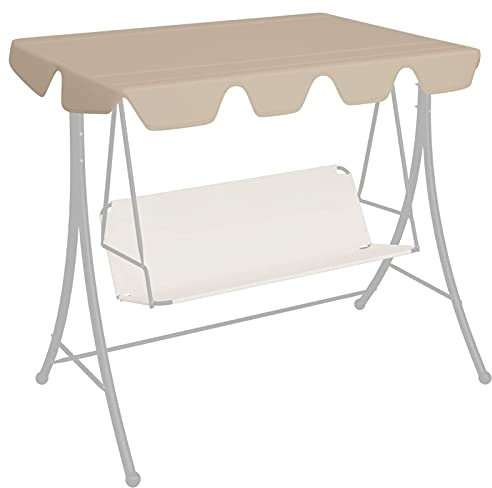ARKEM Ersatzdach für Hollywoodschaukel Beige 150/130x105/70 cm Schaukel Dach Ersatz Bezug Hollywoodschaukel Ersatzbezug