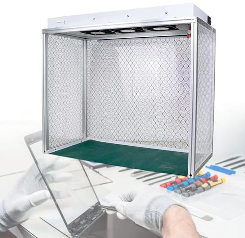 vnmudzeo Cappa A Flusso Laminare Portatile, con Classe di Pulizia del Filtro 100 della Cappa Aspirante, per La Riparazione Senza Polvere dello Schermo LCD del Telefono