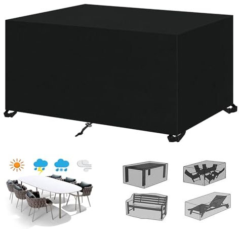 ZFEBHMY Housse Salon de Jardin,Tissu Oxford 420D résistant Housses Mobilier Jardin,Imperméable Anti-UV Exterieur Table Jardin Protection,pour Table Chaise Meubles-Black|| 60x60x60cm/24x24x24in