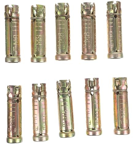 Veemoon 10 Stück Teiliges Gerändelte Stahl-spreizbolzen Für Betonkraftige Befestigung Zur Sicheren Fixierung An Beton Ziegel Und Naturstein Langlebig Und Einfach Zu Montieren