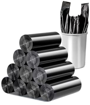10 l Müllbeutel, 46 x 60 cm, Schwarz, Einweg-Müllbeutel, für Küche, Mülleimer, 10 Rollen/200 Stück
