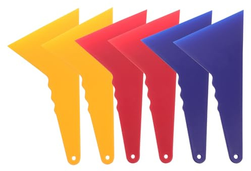 BELLIFFY Raschietti Triangolari in Pp Flessibile Set 6 Pezzi per Pellicole Auto Utensili per Applicazione Pellicola Automobilistica e Incollaggio Carta da Parati
