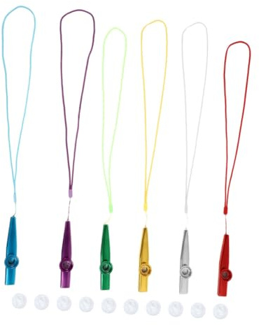 ibasenice 1satz Delicate Kazoo Flöten Aus Metall Farben Ersatzmembranen Leicht Spielbar Für Anfänger Und Musikliebhaber