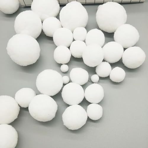 WANYI 100 Stück 2.5CM Pompons zum Basteln Weiß Bommel Mini Pom Pom Bälle Flauschigen Filzkugeln Plüschbälle für DIY Kreative Handwerk Weihnachtsdeko Kleidung Vorhänge