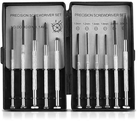 Precision Screwdriver Set, 11 Pieces, Micro Screwdrivers with Storage Box for Repairing Watches, Toys, Doorbells, Computers, Laptops