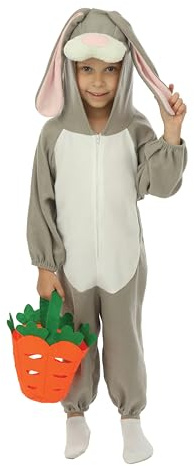 P'TIT CLOWN - Déguisement Pâques Enfant - Costume Lapin - Costume Poussin - Unisexe - Parfait pour Paques, Anniversaires, Carnaval, Cosplay (Costume Lapin, 5-6 ans)