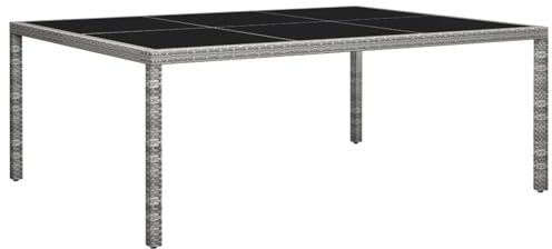 Xichuzi Garten-Esstisch, Tisch Balkon, Gartentisch, Balkontisch, Küchentisch, Garden Table, Terrassentisch, Grau 200x150x74 cm Poly Rattan