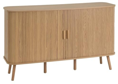 LOLAhome Aparador marrón de Madera con 4 Huecos 140x40x81 cm Colección Helia