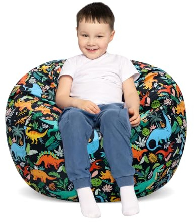 decalsweet Sitzsack Kinder, Stofftier Aufbewahrung Schwarzer (Nur Tasche) | Waschbar, mit Reißverschluss, Kuscheltiere Aufbewahrung, Kinderzimmer, Spielzeug, Kleidung, Mädchen Jungen, Organizer
