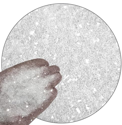 100g Intense Sparkle Dust 1-3mm Crushed Glass Chips Photo Glitter Prints Art Clear Dust Snow Decorative Fine Glitter Crafts Resin Epoxy Stones Artist Vase Filler