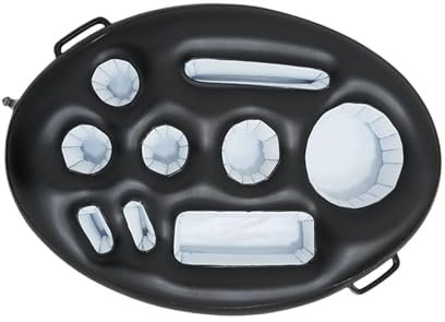 LOVIVER Inflatable Floating Drink Holder Pool Drink Holder Accessories Large Capacity Inflatable Floating Cooler for Hot Tub Serving, black