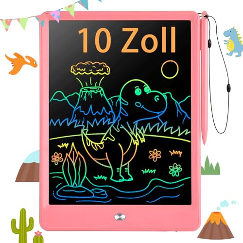EooCoo Tablette d'écriture LCD 10 Pouces,Tablette Dessin Enfant,Occupation Voyage en Voiture Enfant,Educatif Cadeau Outil d'apprentissage Pour Garçons et Filles de 3 4 5 6 7 Ans Rose