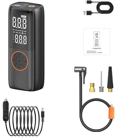 Reifenfüller Luftkompressor, 150PSI Tragbarer Autoreifenfüller mit digitalem Manometer & LED-Anzeige, Kabellose Luftpumpe für Auto, Fahrrad, Motorrad, 5 Modi Luftkompressor Reifenfüller
