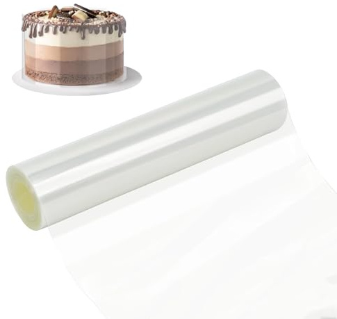 Kievano Tortenrandfolie 10m x 30cm Transparent – Hochwertige Acetatfolie aus PET, Wiederverwendbare Kuchenfolie für Mousse, Tortenringe, Schokolade & Dessertdekoration