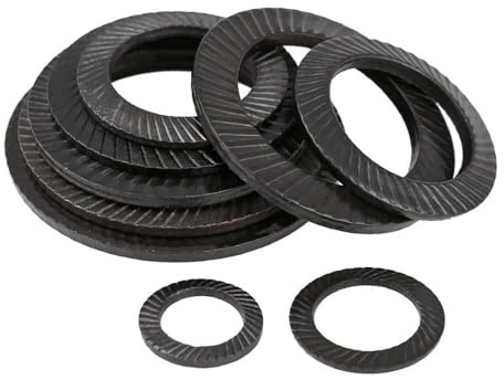 XIAOGYYE Rondella Elastica a Disco, Rondella Di Sicurezza a Farfalla, Rondella Conica Zigrinata su Entrambi i Lati M2,5-M36, Acciaio Al Carbonio e Acciaio Inossidabile, 1-50 Pezzi/Carbon Steel/2Pcs M2