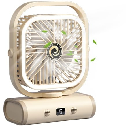 Ventiladores de escritorio silenciosos, mini ventilador portátil, potente herramienta de flujo de aire, enfriador de aire recargable de cinco velocidades, dispositivo de refrigeración multifuncional