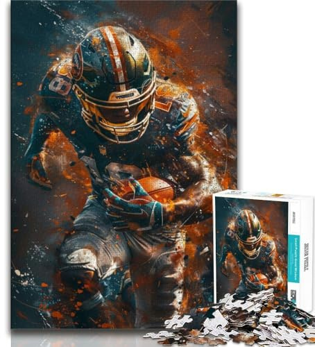 1000-teiliges Puzzle mit American-Football-Spielern für Erwachsene und Jugendliche, entspannendes intellektuelles Lernspielzeug, perfekte Dekoration (38x26cm)