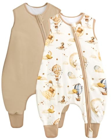 JiAmy Baby Schlafsack mit Füßen Kleinkinder Baumwoll Schlafsack | Baumwoll Jungen Mädchen Schlafsack für aktive Babys & Kleinkinder Babyschlafsack