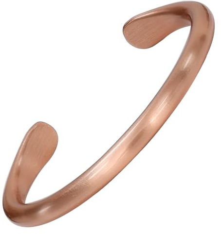 MagEnergy - Pulsera de cobre para hombres y mujeres, 100% cobre puro, natural, sin recubrir, hecha a mano, estilo tibetano minimalista atemporal