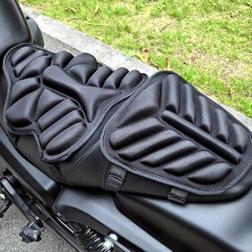 REVXON Motorcycle Seat Cushion for Yamaha Tritown/V Max/V Star 1300/250/950/Classic/Custom/Silverado, Breathable 3D Air Mesh Motorcycle Seat Pad Shock Absorbing for Long Ride Comfort
